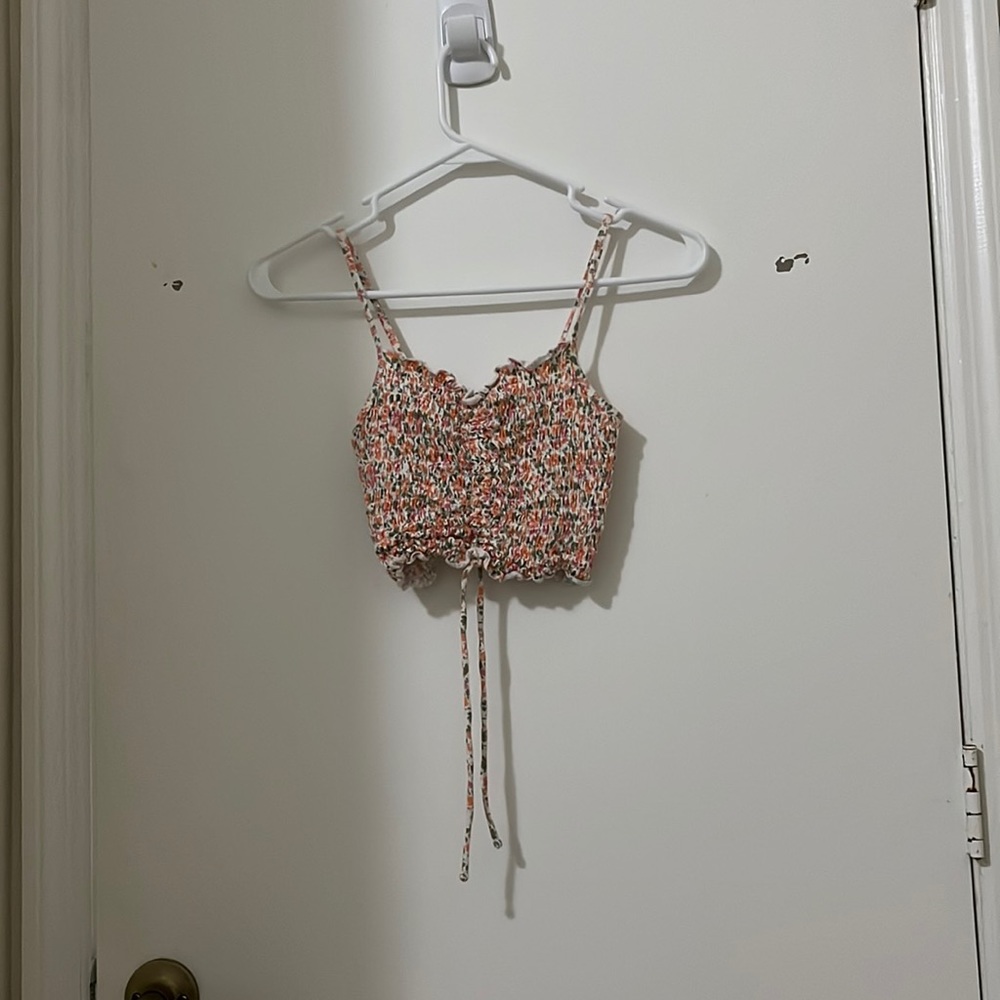 floral crop top with strings